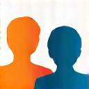 Icon representing a conversation or meeting.